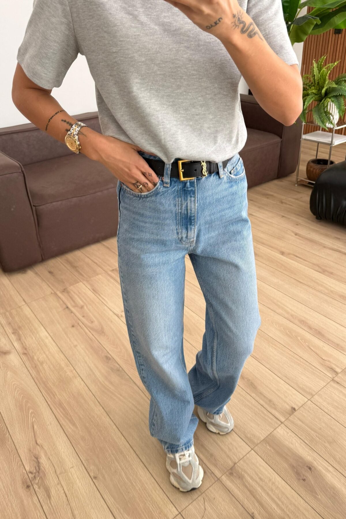 Jf Wide Leg Orta Mavi Jean